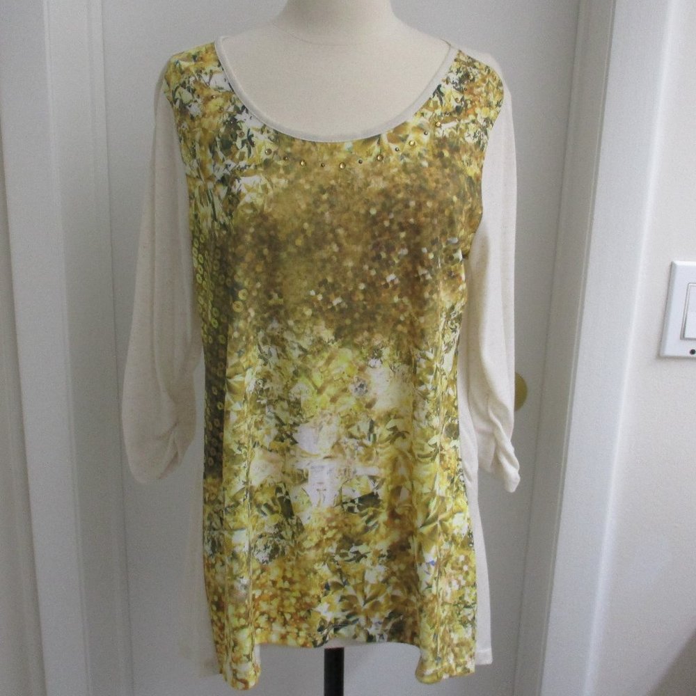 Style & Co. Gold & Yellow Print Tunic - NWOT - Picture 2 of 14